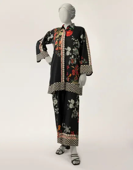 Black Lawn Digital Printed Co-Ord Set