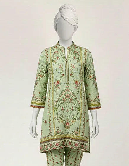Green Lawn Printed Stitched 2PC