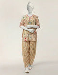 Off White Printed Stitched 2PC